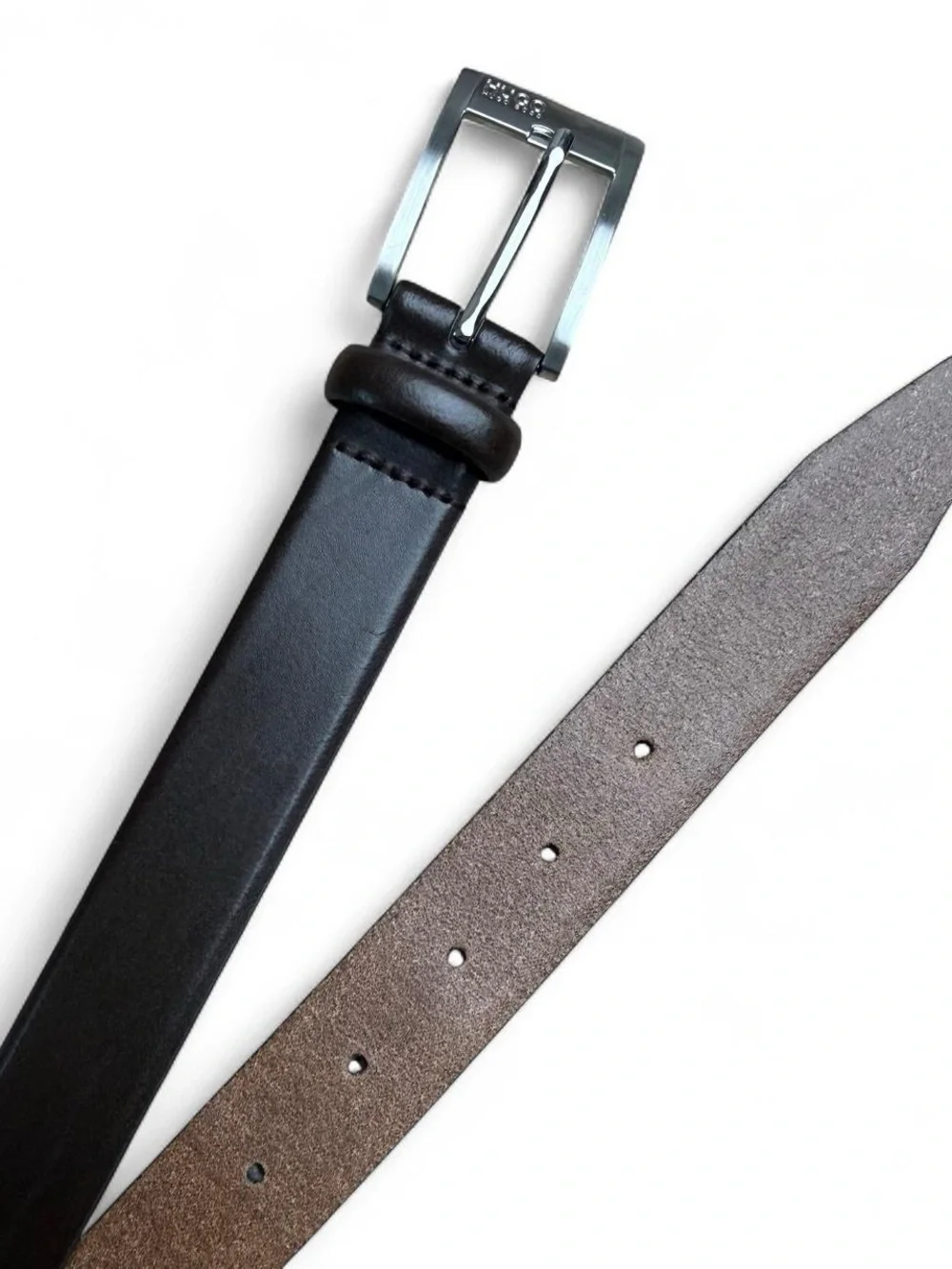 HUGO Hugo Boss Brown Leather Belt 85 32 Made in Italy